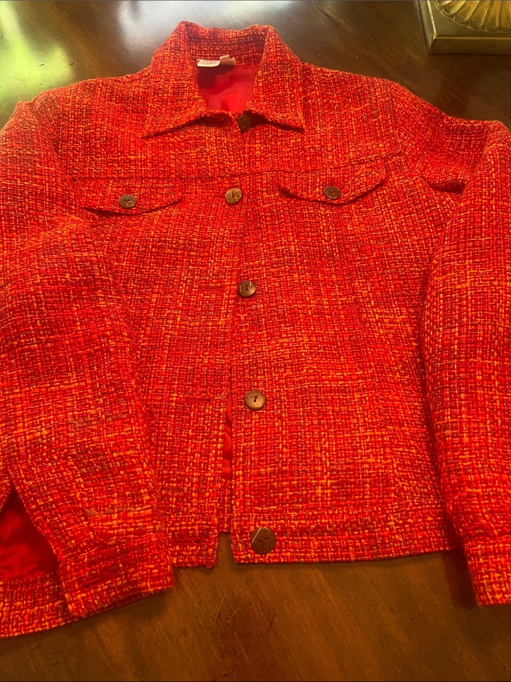 Coldwater Creek Bright orange Tweed Jacket M
